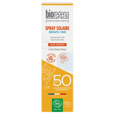 Spray solaire pour enfant de la marque Bioregena chez Biocoop